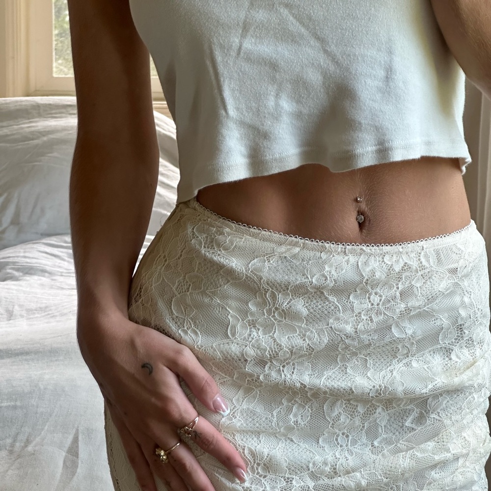 Vintage Cream Lace Maxi Skirt - house of cb